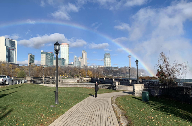 rainbow during Niagara Falls tour
